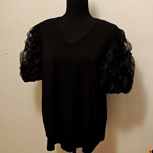 NWT Adrianna Pappell black holiday shirt XL